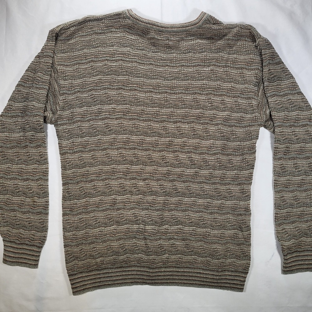 Pronto‎ Uomo Men's XL Crew Neck Knit Brown Sweater Made in Korea - Picture 6 of 9